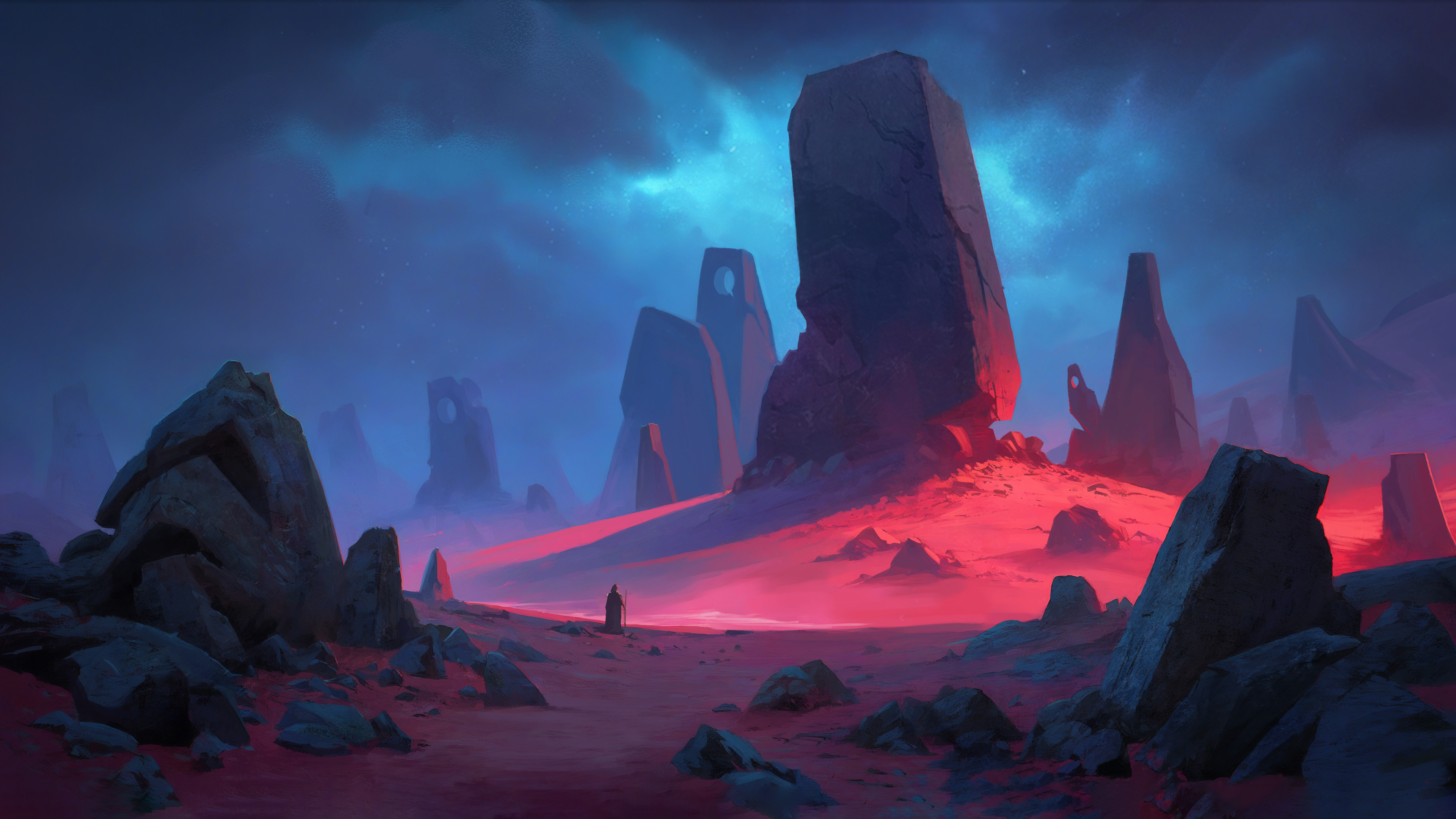 Red Desert Landscape Rock Structures