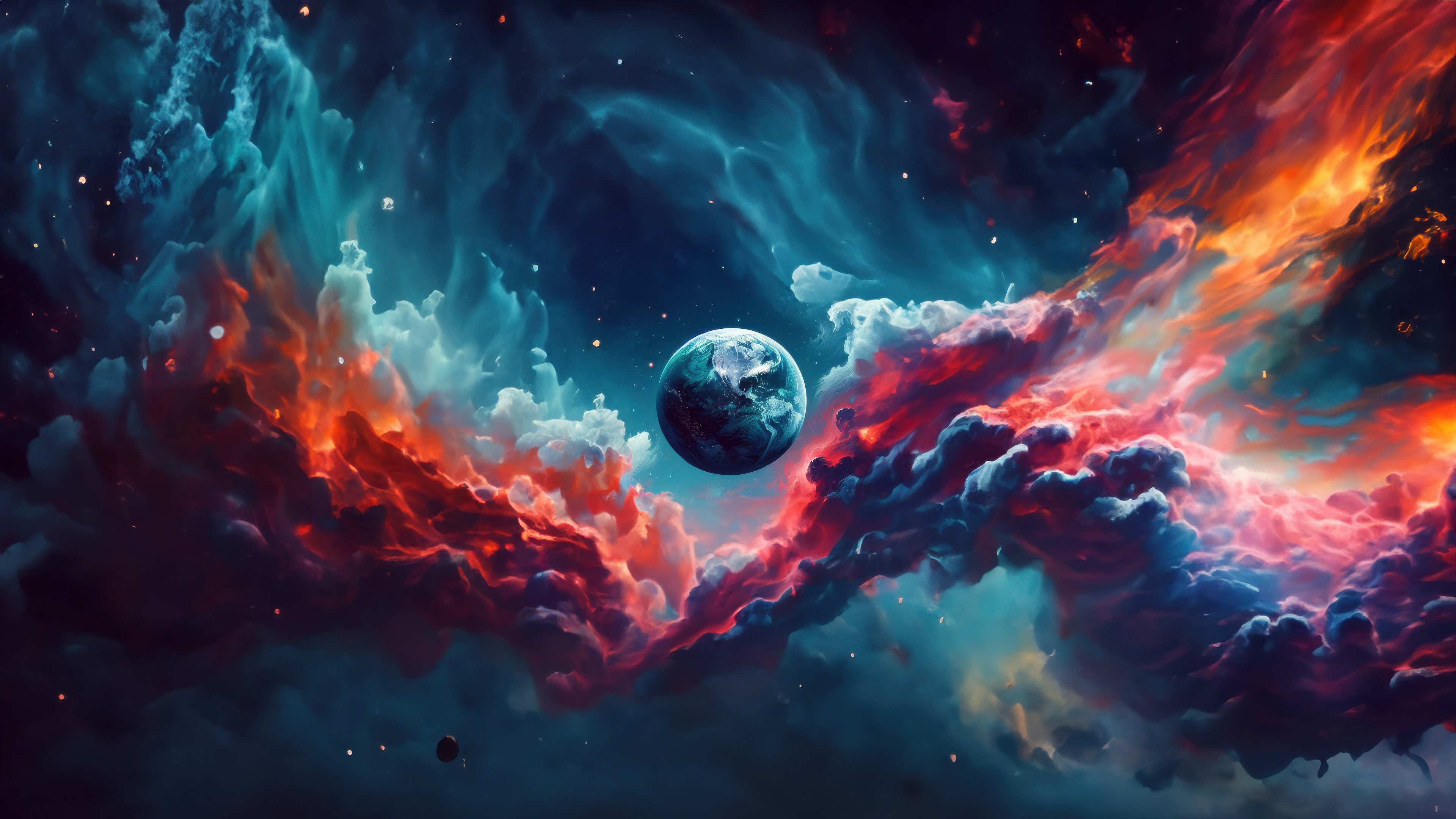 Space Nebula Planet 4k