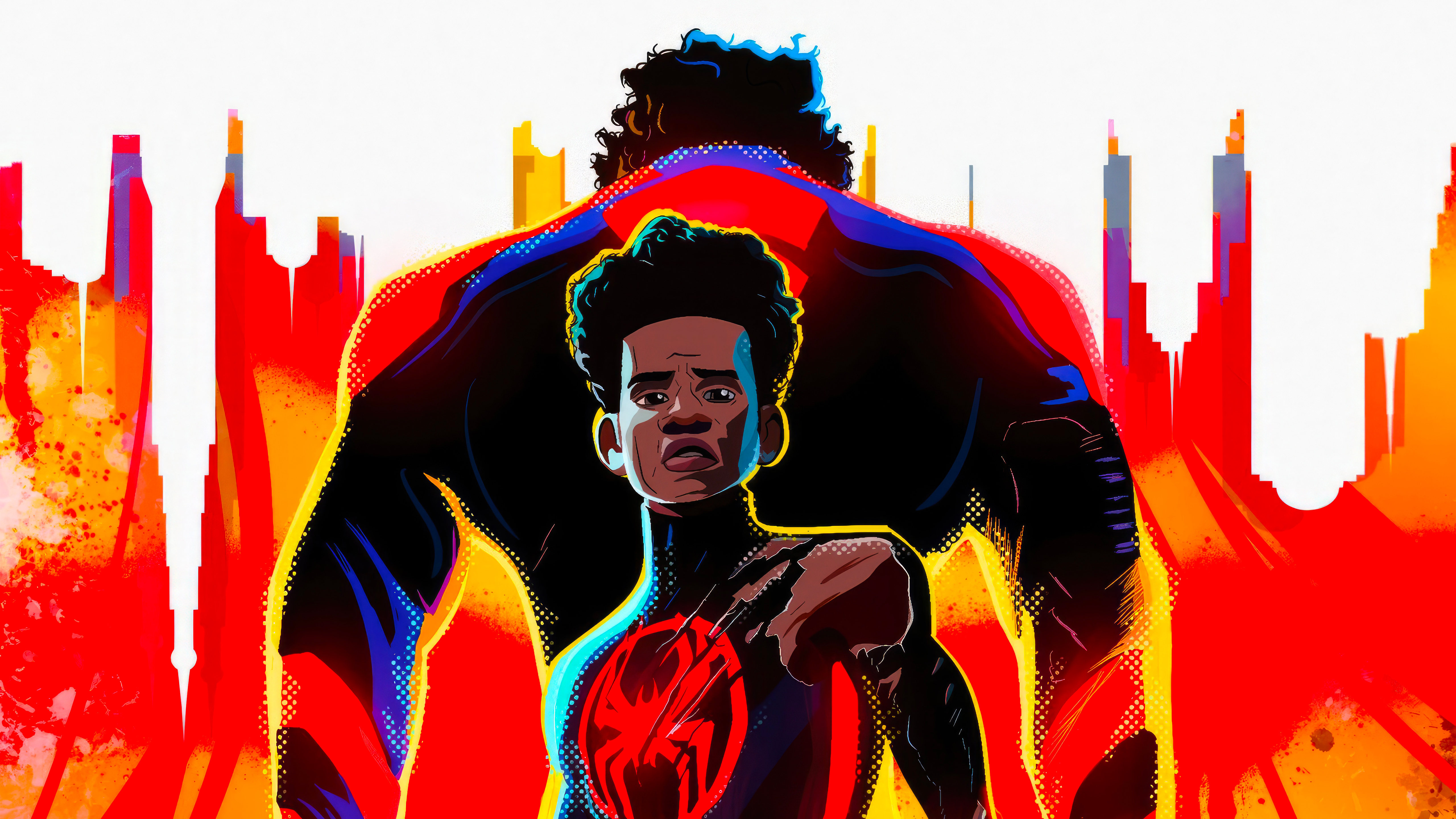 Miles And Peter Parker Spiderman Across The Spiderverse